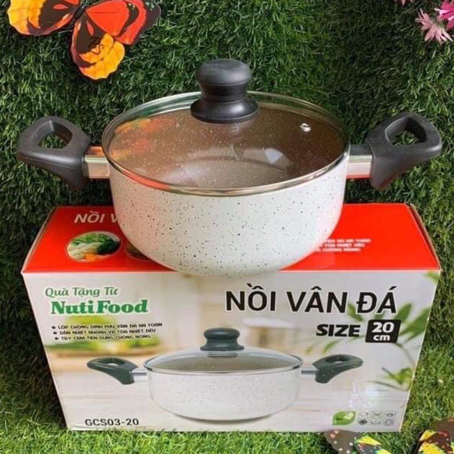 LinhAnh Bộ nồi vân đá nhà bếp size 20cm tiện dụng cho người nội trợ - GCS03-20 - Đồ khuyến mãi giá tốt nhatlinh1824