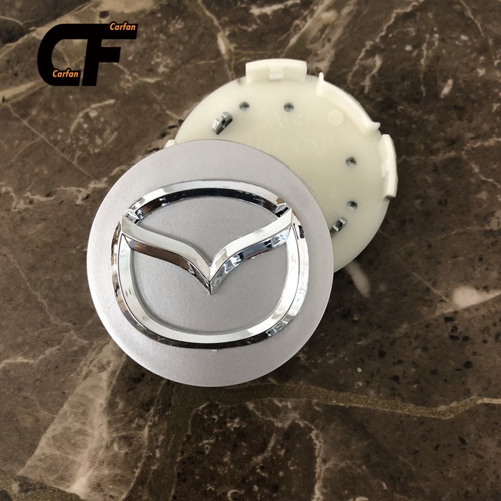 Logo Wheel Cover, Bánh xe Lazang Mazda Đường kính 57mm Mad57: Đen và Bạc 1
