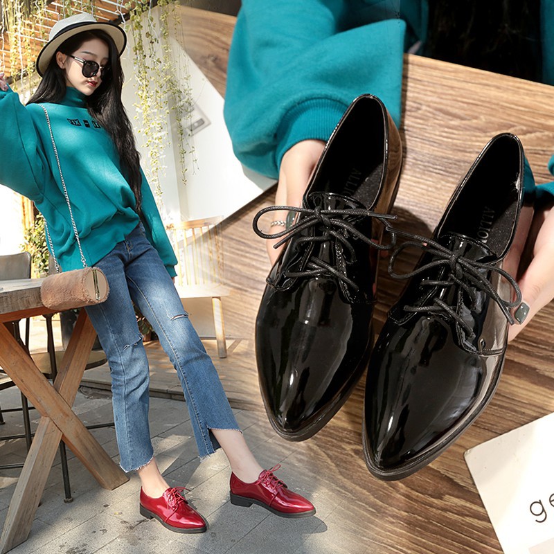 Giày da bóng phong cách Harajuku cho nữ | BigBuy360 - bigbuy360.vn