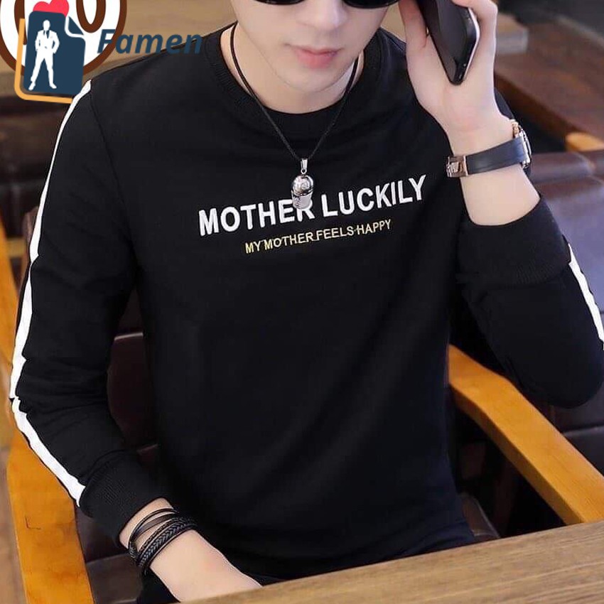 Áo thun tay dài nam, áo thu đông dài tay cotton co giãn thoáng mát có chữ Mother tại shop Famen | BigBuy360 - bigbuy360.vn