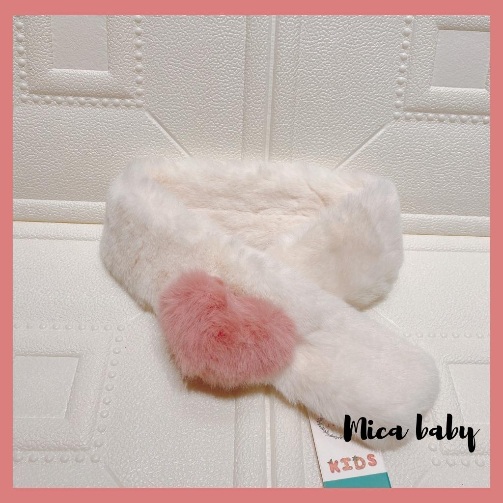 Khăn len lông thỏ mềm mại hình trái tim xinh xắn cho bé KL152 Mica Baby