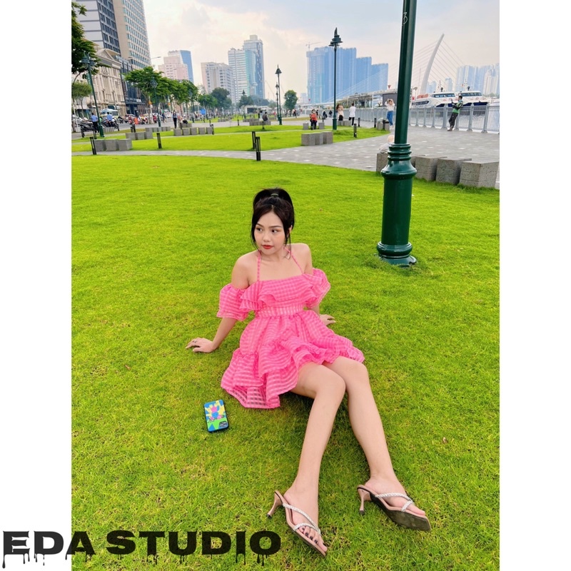 (Ảnh Thật) Đầm BabyDoll Bèo 2 Tầng , Đầm Nữ Trễ Vai Sang Chảnh Tiểu Thư , Freeszie