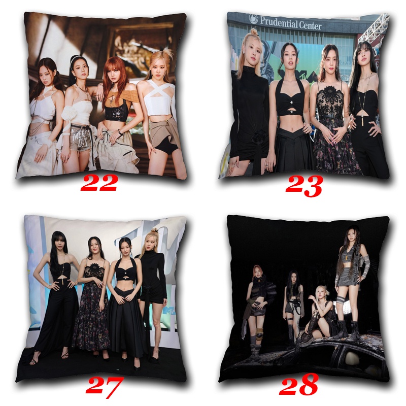 Vỏ Gối Polyester Một Mặt In Hình BLACKPINK Jisoo, Jennie, Ros Và Lisa Trang Trí Nhà Cửa