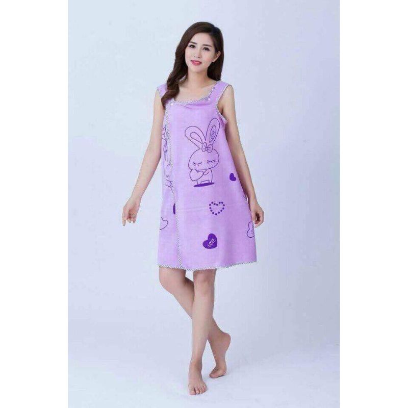 Khăn tắm áo choàng nữ tiện lợi ( xanh, hồng, tím, vàng) nhắn shop chọn màu nhé