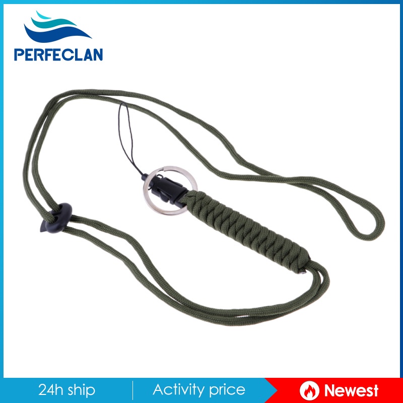 [Perfeclan] Móc Khóa Sinh Tồn Dây Bện Nhiều Màu Sắc Có Vòng Nhẫn Ngoài Trời