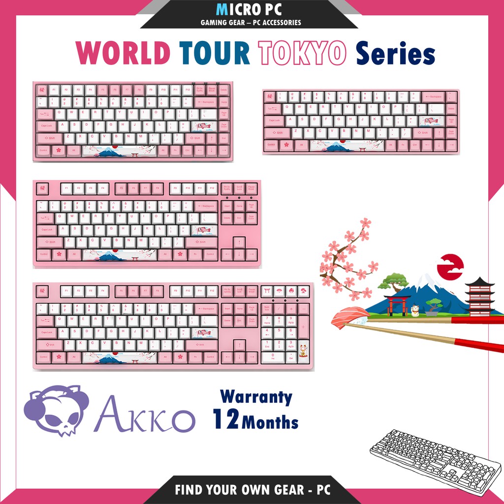 Bàn Phím Cơ🎮FREESHIP🎮 AKKO 3068 / 3084 / 3087 / 3108  World Tour Tokyo - Hàng chính hãng BH 12 Tháng