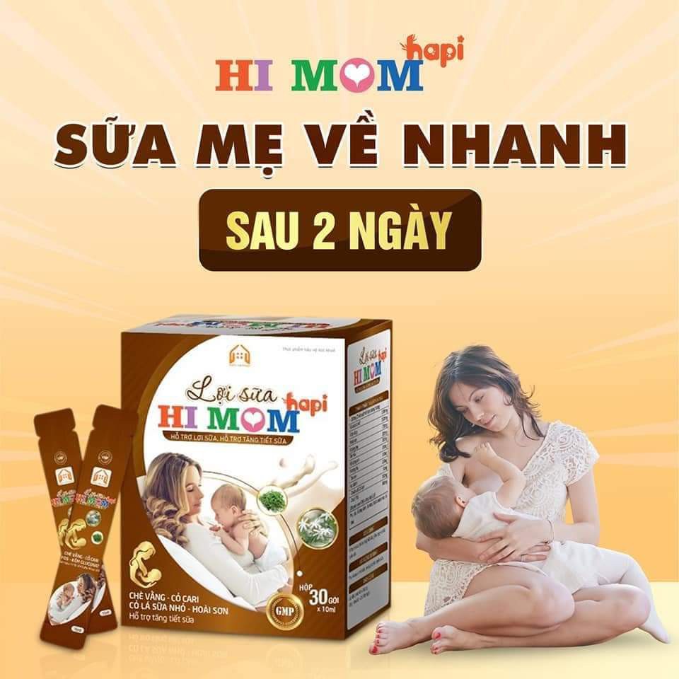 Lợi Sữa HI MOM HaPi Babyplus, Hỗ Trợ tăng Tiết Sữa, Giảm Nguy Cơ Tắc Tuyến Sữa, Phục Hồi Sức Khoẻ Sau Sinh, Sữa Đặc Thơm