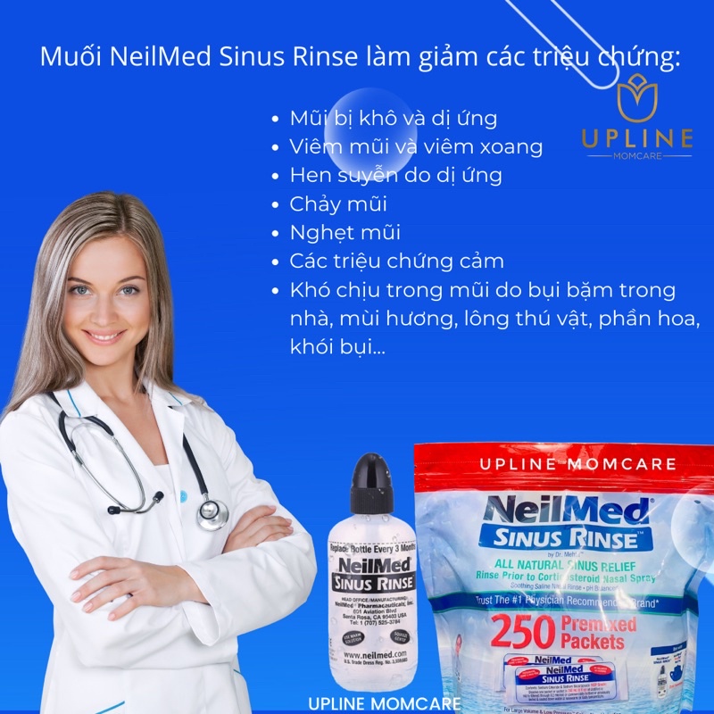 TÚI 250 TÉP NEILMED RỬA MŨI HÀNG NỘI ĐỊA MỸ