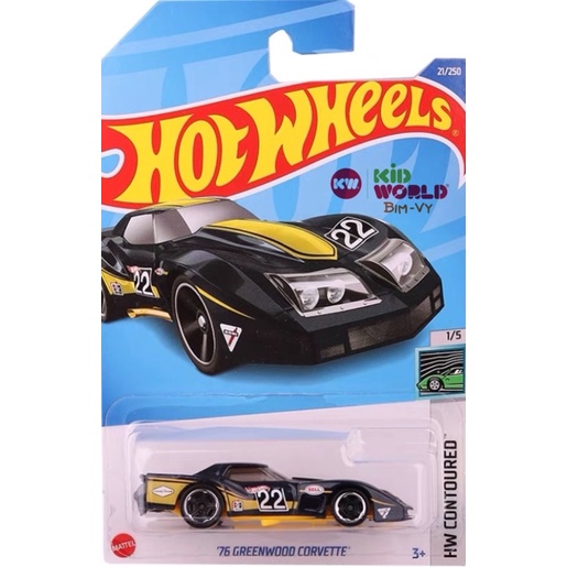 Xe mô hình Hot Wheels basic '76 Greenwood Corvette HCV23.