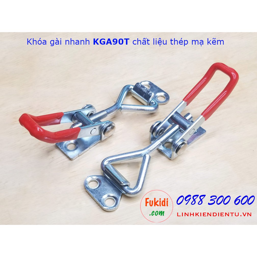 Khóa gài nhanh, kẹp định vị, cam kẹp inox 304 và thép mạ kẽm dài 90mm - KGA90