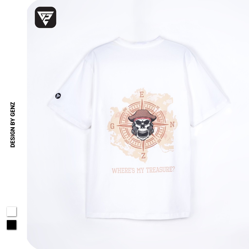 Áo thun tay lỡ GENZ phông Unisex nam nữ Cotton oversize form rộng Where My Treasure | BigBuy360 - bigbuy360.vn