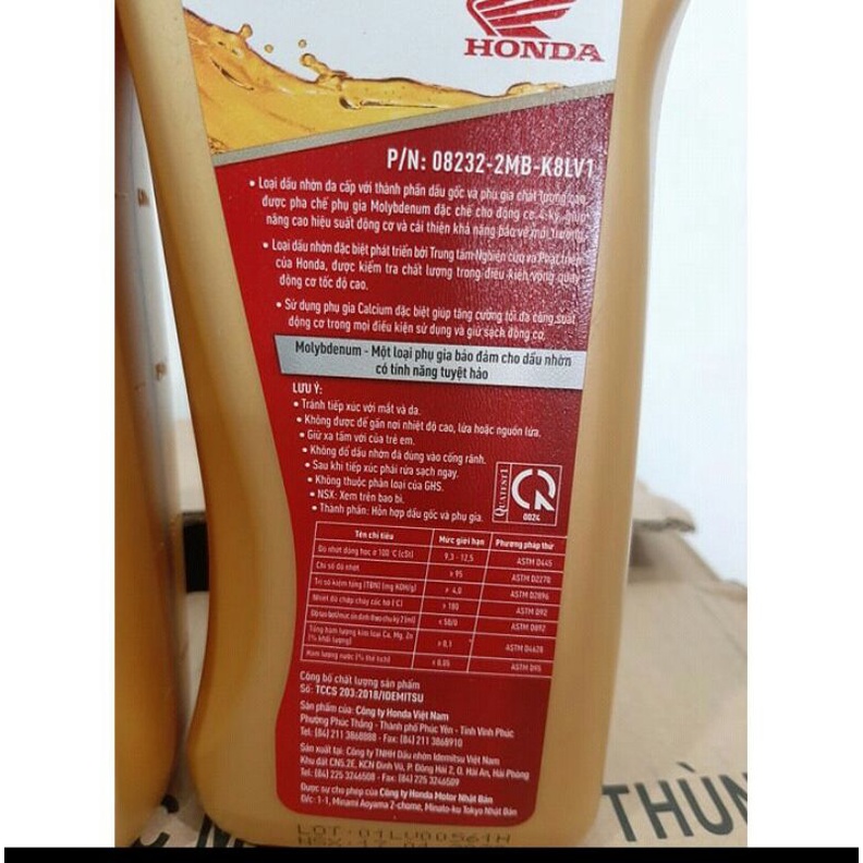 Dầu nhớt chính hiệu cho xe tay ga 800ml