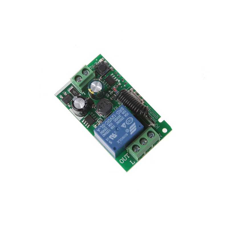 NERV AC 220V 1CH RF 433MHz Wireless Remote Control Switch Module Learning Code Relay
