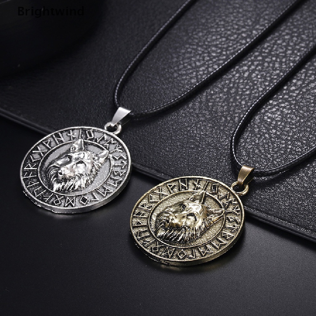 [Brightwind] Vintage Mens Wolf  Animal Head Pendant Necklace Viking Amulet Gifts Jewelry Hot Sell