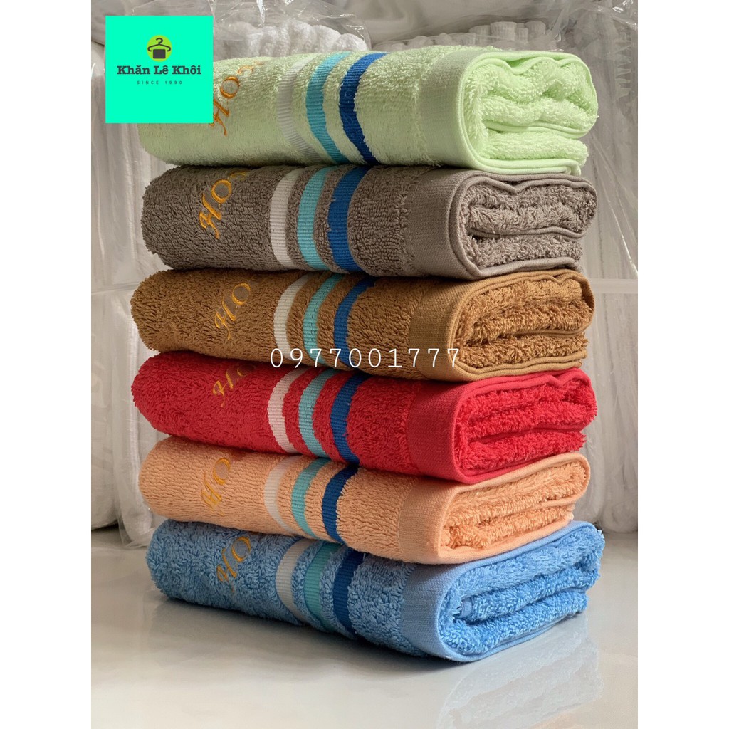 Khăn Mặt &amp; Khăn tắm 100% Cotton cao cấp KMH Mẫu Thêu Mới nhiều màu - Đủ size