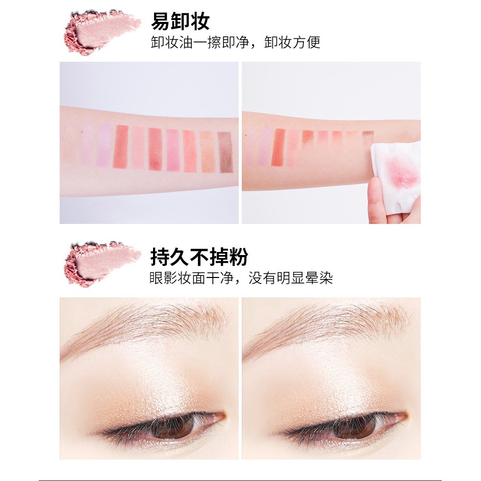 [Hàng mới về] Bảng phấn mắt MAYCREATE 10 màu tông lì và ánh nhũ lấp lánh chống thấm nước