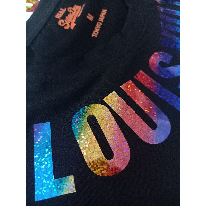 Áo Phông From Rộng LOUIS VUITTON Hiệu Ứng Hologram Kim Tuyến 7 màu ( Full Size 35KG - 125KG )