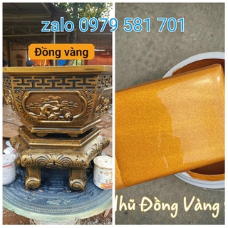Sơn chậu nhũ đồng vàng lon 850gr + cọ