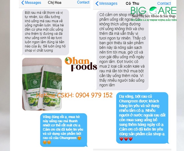 Bột Rau Má OhanGreen Hàng Cao Cấp Organic Nguyên Chất 100% Trị Mụn Hết Thâm 50g