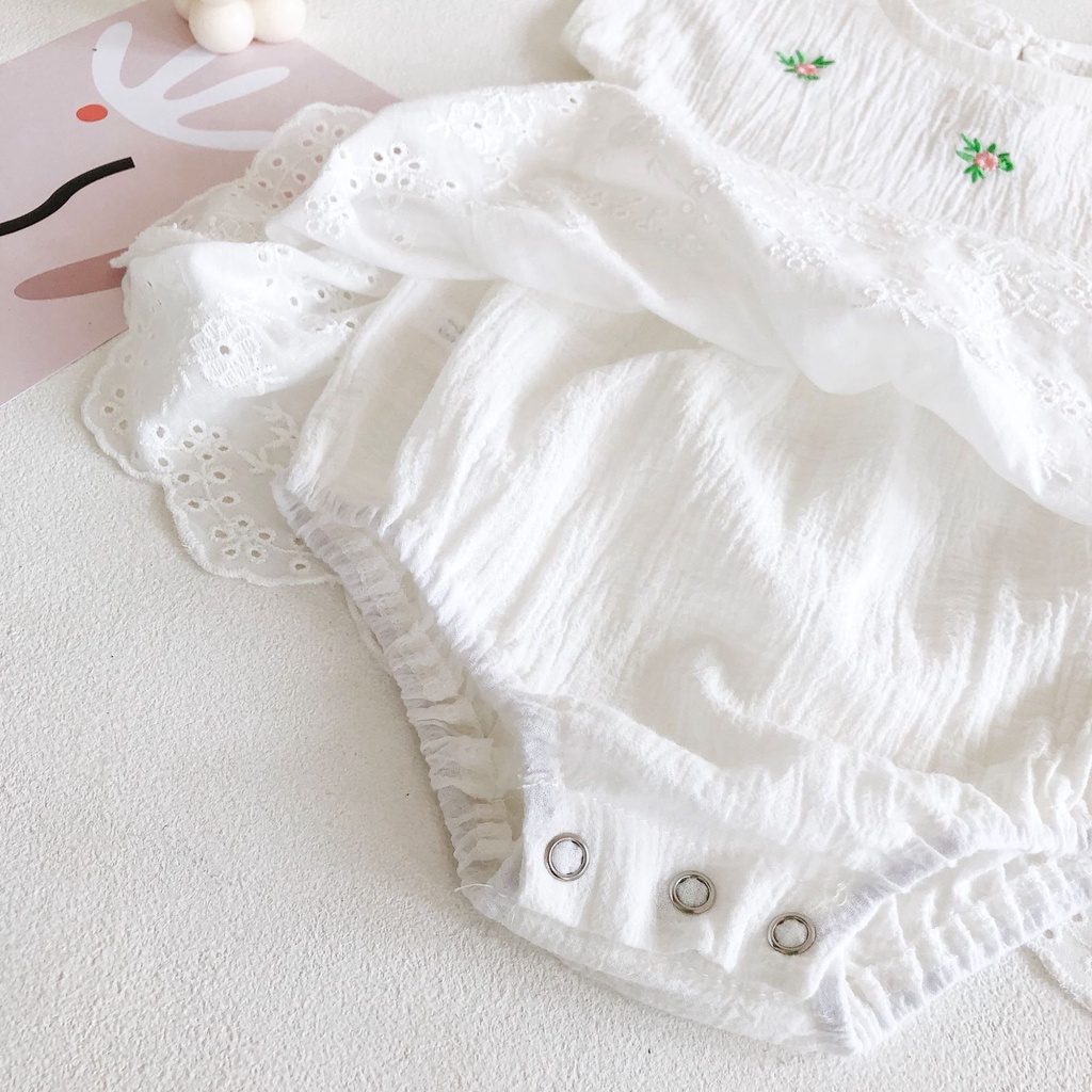 Hàng Mới Về Áo Liền Quần Cotton Thêu Họa Tiết Thời Trang Mùa Hè 2023 Dành Cho Bé Gái