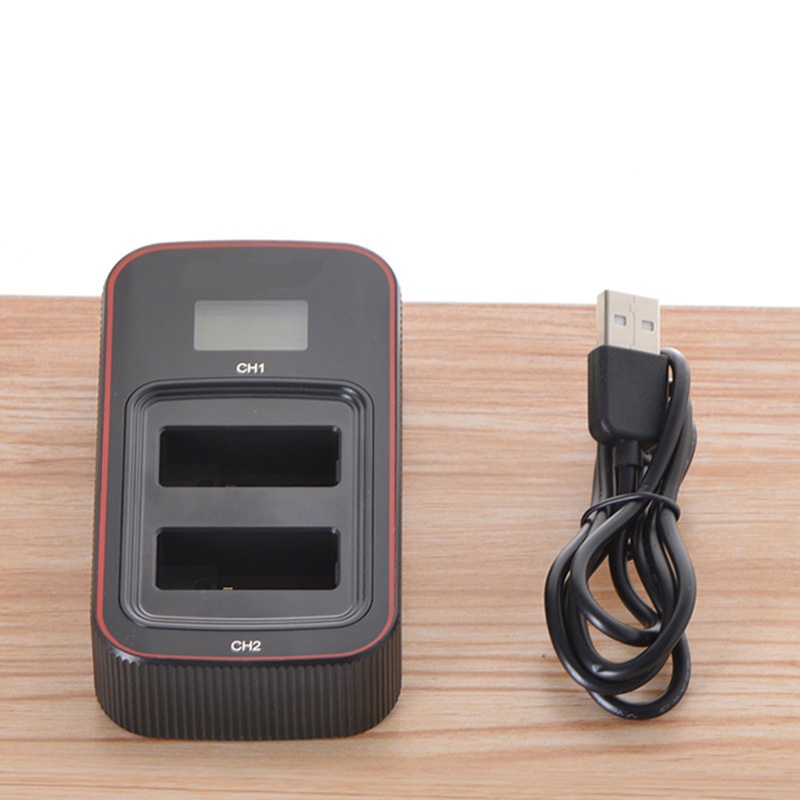 Bộ Sạc Hai Đầu Hiển Thị LCD Có Cáp Sạc Cho Hero 9 Màu Đen