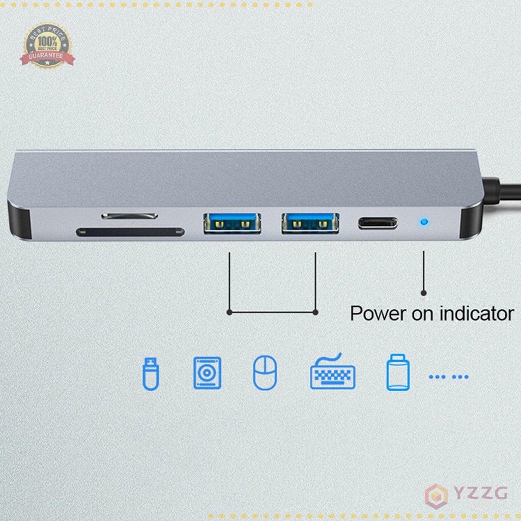 Bộ chia cổng type C 4K USB 2.0/3.0 HDMI cho Apple Macbook