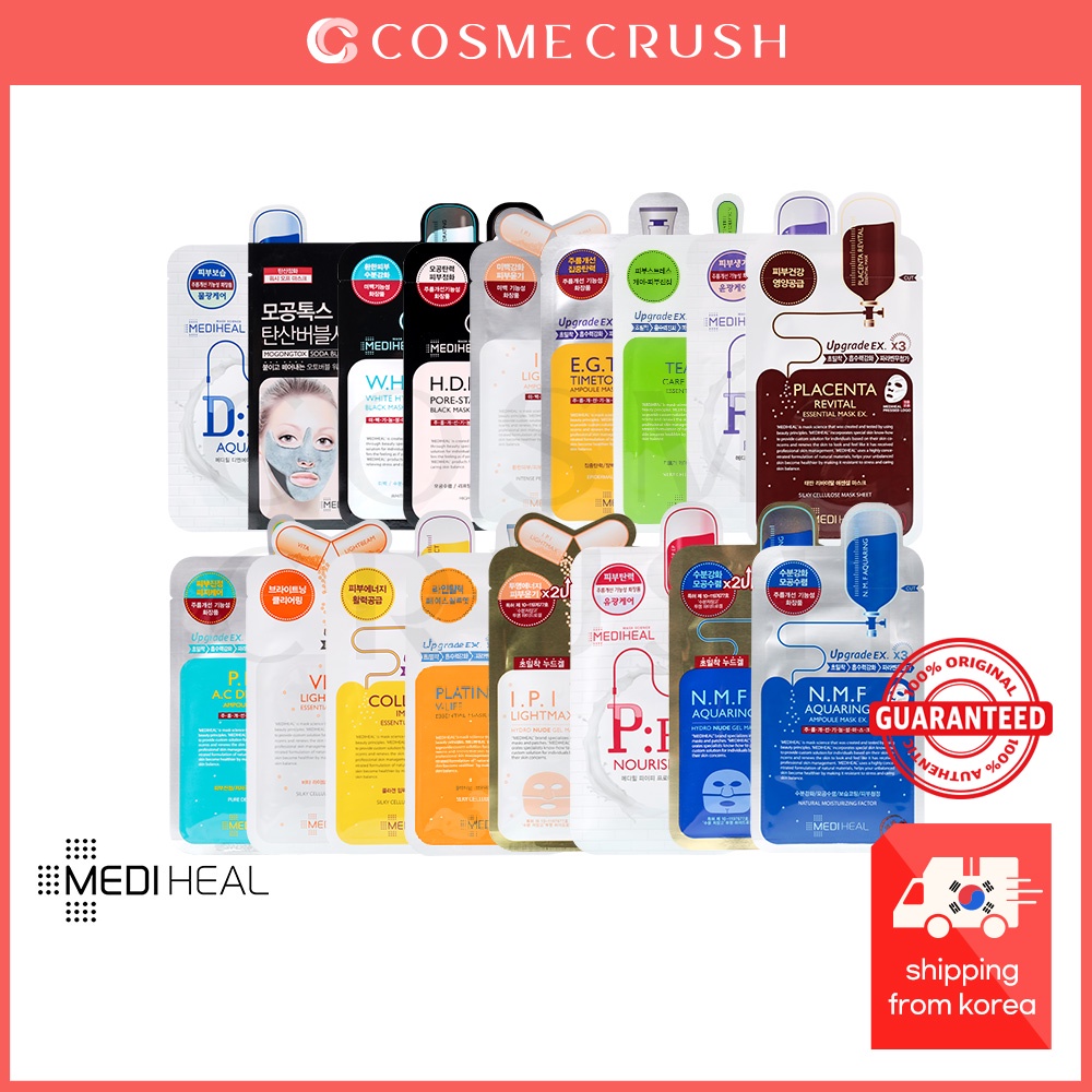 Set 5 Mặt Nạ Mediheal Dưỡng Ẩm Làm Trắng Da 16 Loại Tùy Chọn