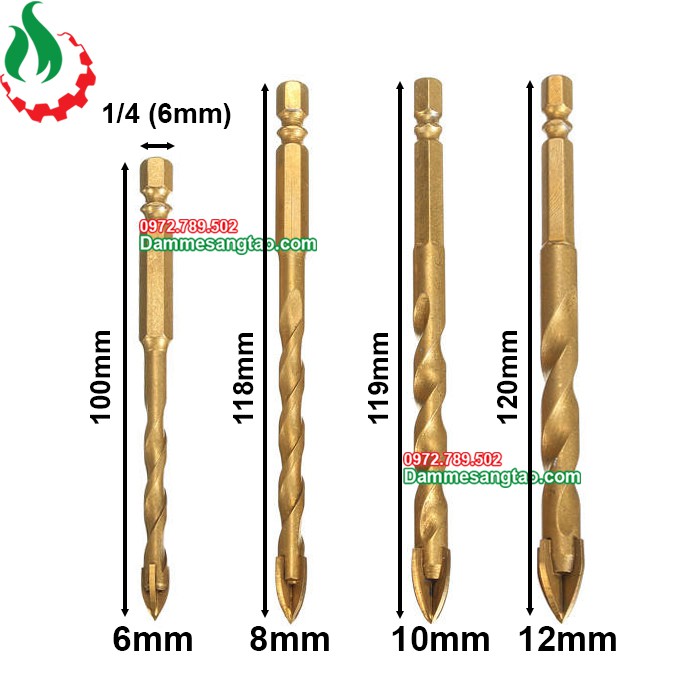 DMST Mũi khoan đa năng 4 cạnh chuôi lục giác