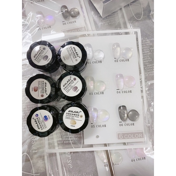 Set 6 hũ gel ánh trai ( hot)  tặng kèm bảng màu