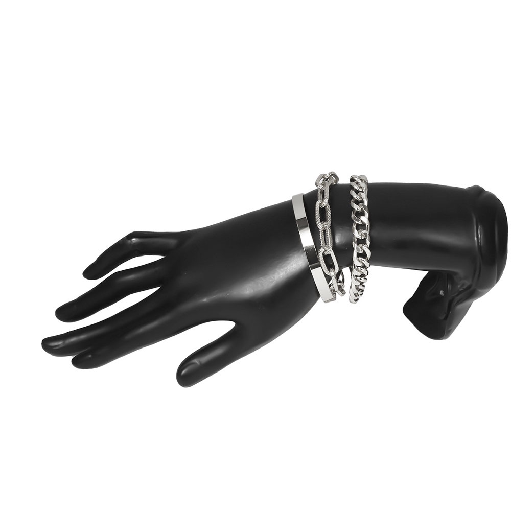 Vòng Tay Kim Loại Kiểu Dây Xích Phong Cách Hiphop