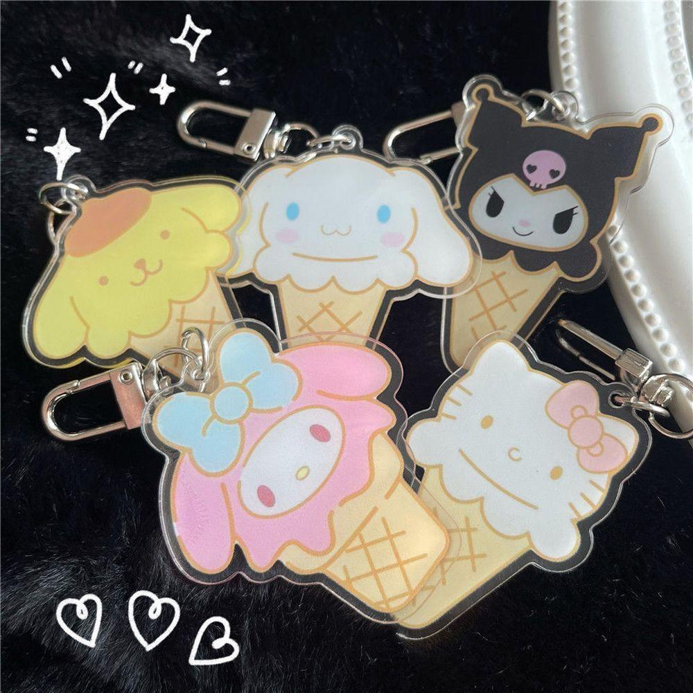 Móc Khóa Acrylic Hình Mèo Kuromi Kitty Melody Phong Cách Hàn Quốc Dễ Thương Charms