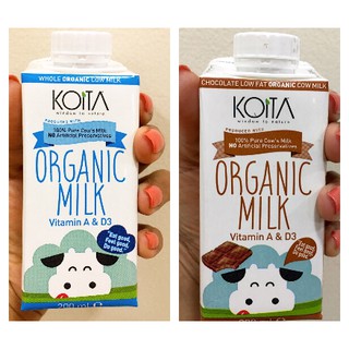 [Organic] Sữa bò hữu cơ Koita (200ml &1lit) nguyên kem / vị dâu / socola ít béo