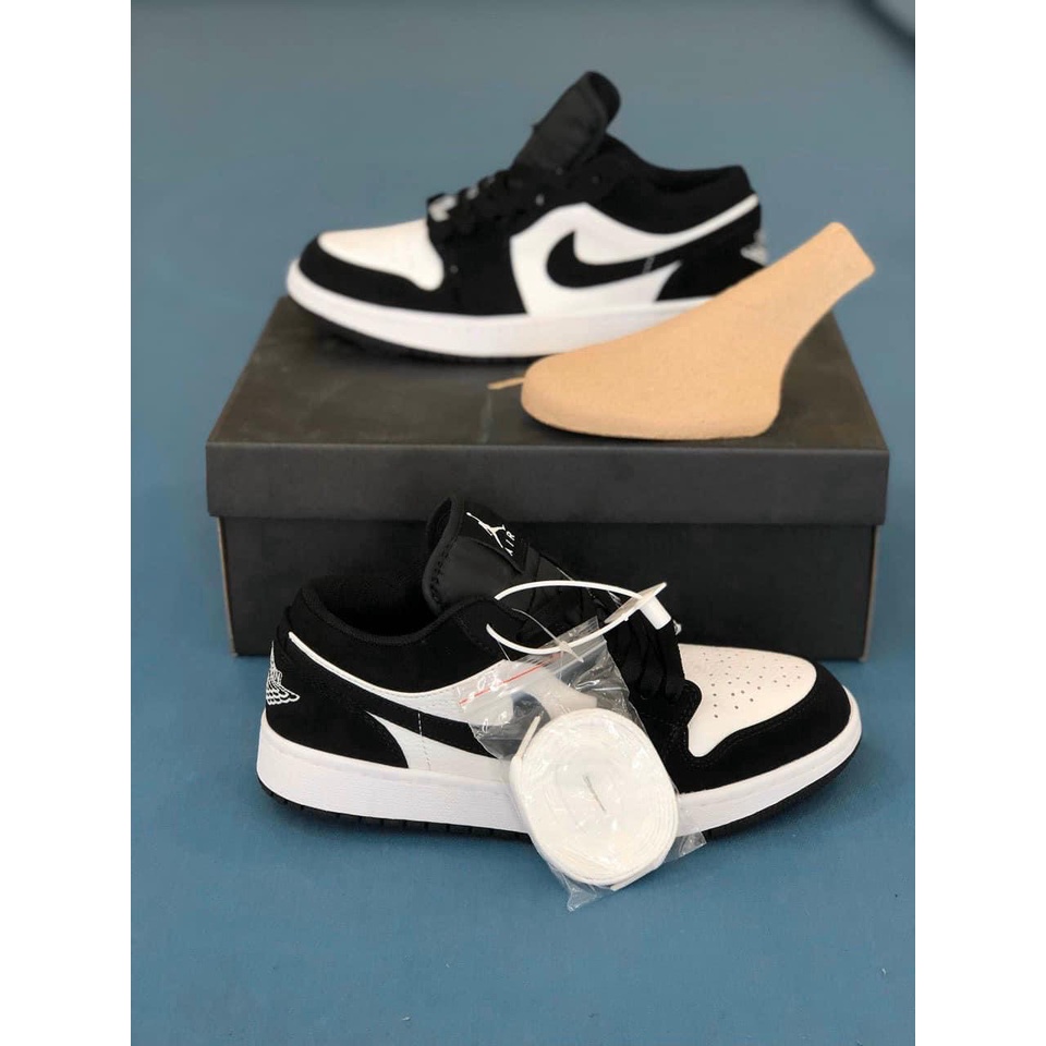 giày jd cổ thấp 2 màu đen trắng cực hót da lộn đủ size nam nữ từ 36-43 [full bill box] | BigBuy360 - bigbuy360.vn