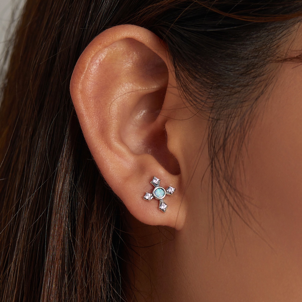 Bamoer Vòng cổ bạc 925 Mặt Thánh Giá Và Đôi Mắt Thần Thánh Phong Cách Vintage Lãng Mạn Cho Nữ