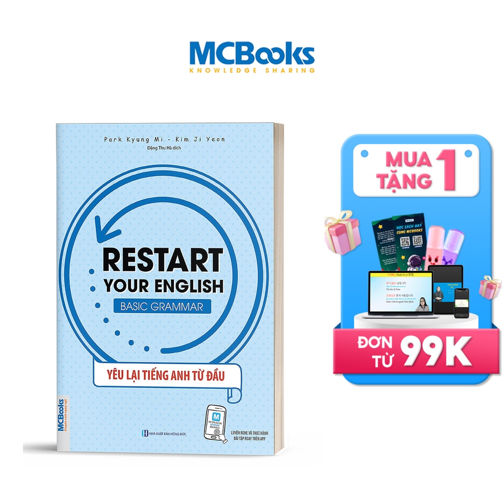 Sách - Restart Your English (Basic Grammar) - Yêu Lại Tiếng Anh Từ Đầu - Học Kèm App Online