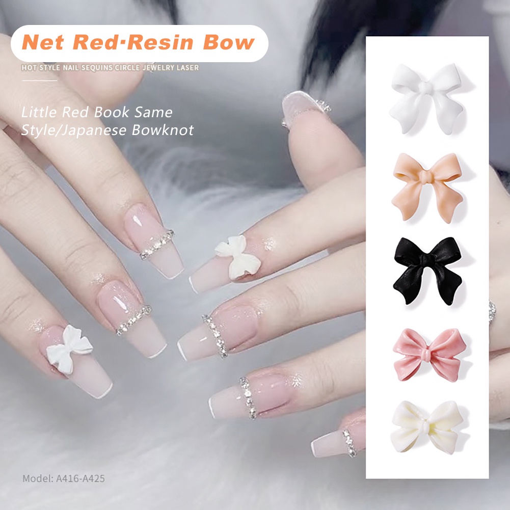 1 Phụ kiện trang trí móng tay ANNIES hình nơ ba chiều dễ thương