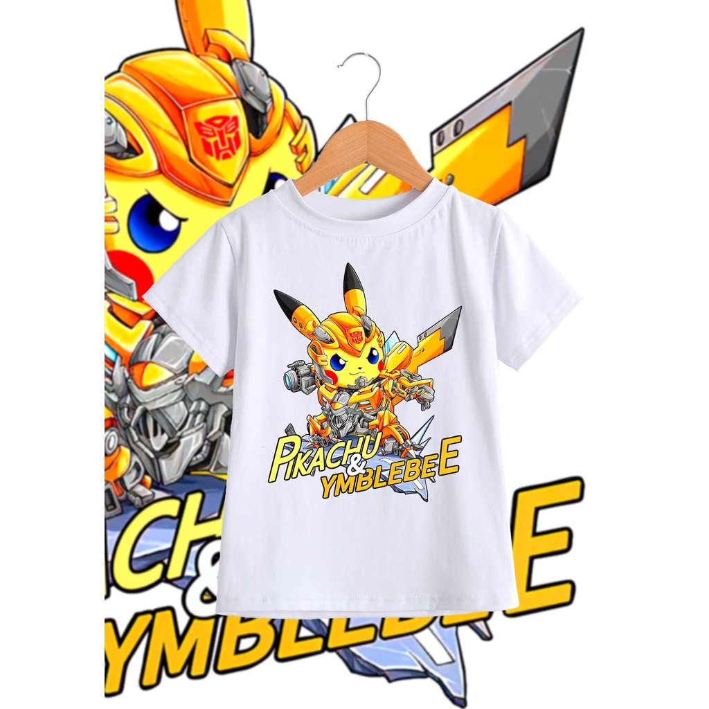 Áo thun bé trai pikachu pokemon nhân vật anime dễ thương cotton co giãn dễ chịu mát mẻ