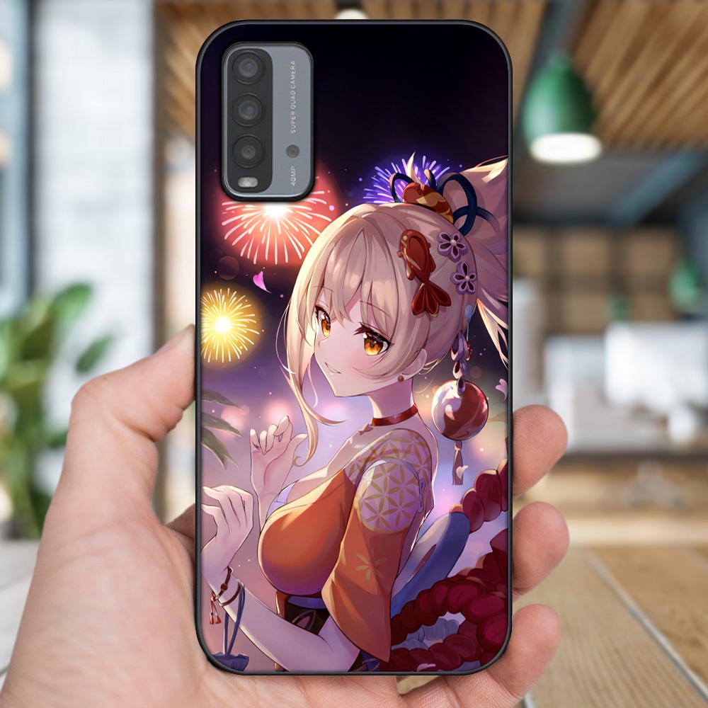Ốp lưng Xiaomi Redmi 9T viền đen in hình Yoimiya Genshin Impact