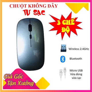 Chuột không dây tự sạc Cao Cấp chuyên dùng cho Máy tính, Mac OS, Laptop, Phone, Tivi