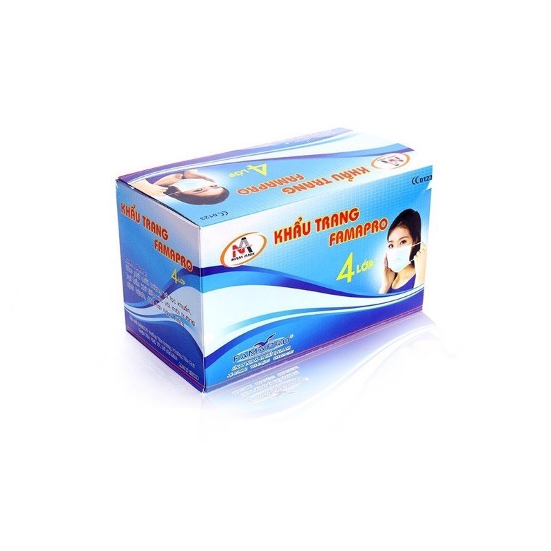 Khẩu trang y tế Famapro 4 lớp hộp 50 cái