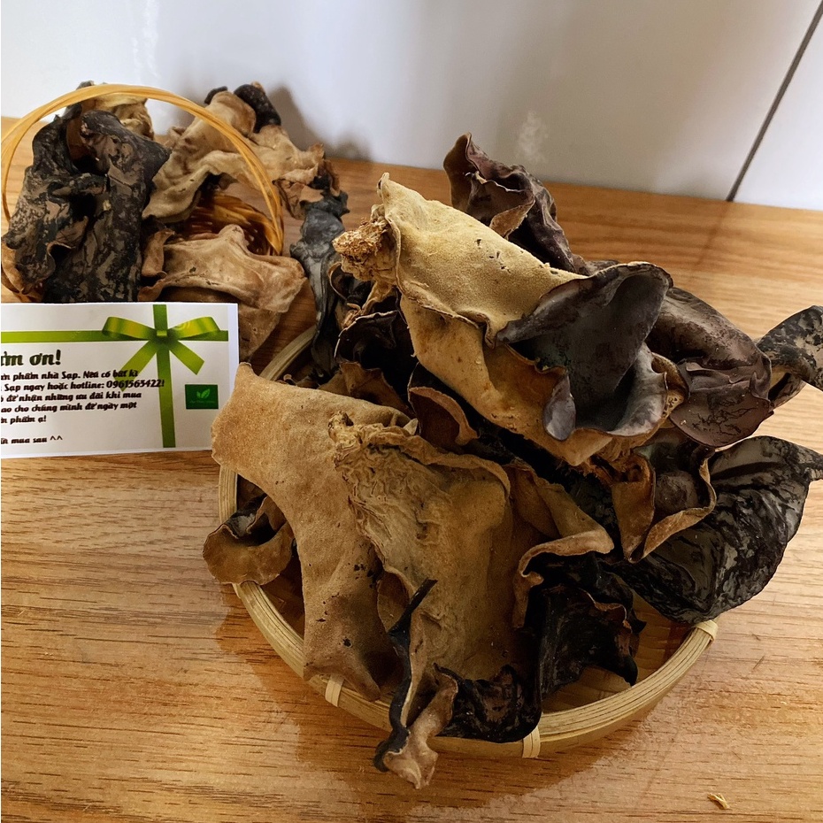 Mộc nhĩ/Nấm mèo khô Điện Biên loại 1 ngon giòn, không tẩm hóa chất, tai nấm to
