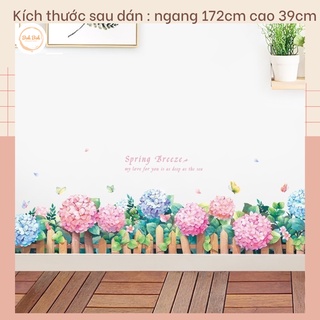 Decal dán tường Cẩm tú cầu A82 - Decal dán tường Hàn Quốc