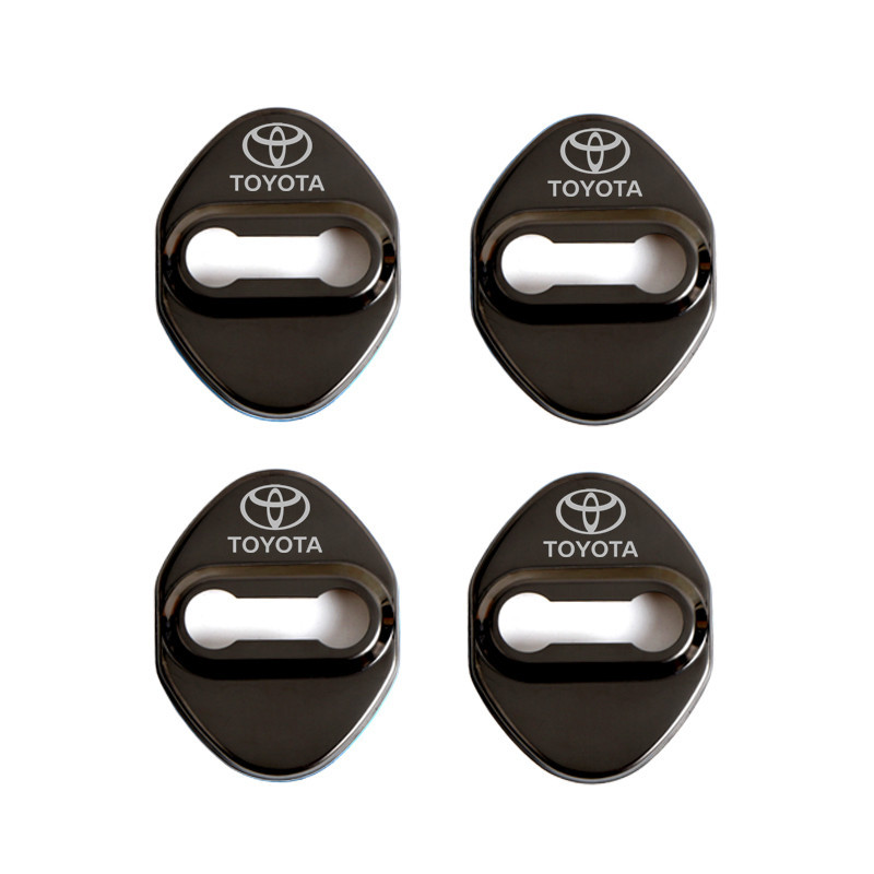 4 Nắp đậy chốt cửa xe hơi không gỉ cho Toyota Vios Corolla Rush Yaris Wigo Camry Fortuner