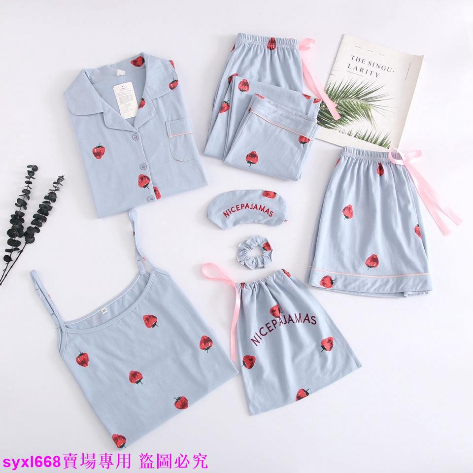 Bộ Đồ Ngủ Cotton Ngắn Tay Xinh Xắn Theo Phong Cách Xuân Thu Dành Cho Nữ | BigBuy360 - bigbuy360.vn
