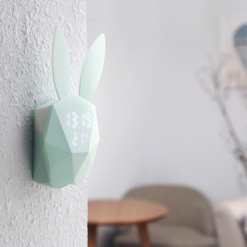 kiss* Multifunctional USB Smart Alarm Clock Simple Design Cute Rabbit Head USB Clock