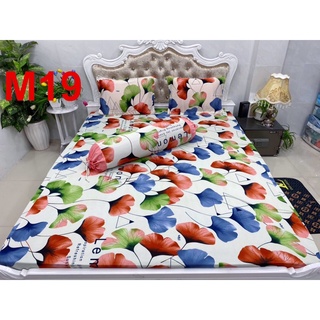 [GIÁ RẺ NHẤT] BỘ DRAP THUN LẠNH HÀN QUỐC MẪU LÁ 4 MÓN