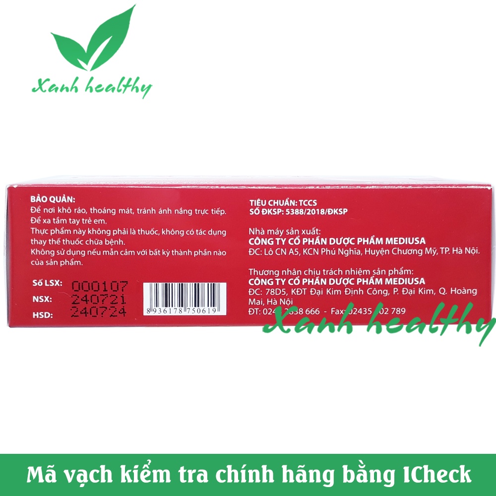 Viên uống Bổ máu Fero Nano - Hộp 30 viên-bổ sung Sắt, Acid Folic cho người thiếu máu, phụ nữ mang thai