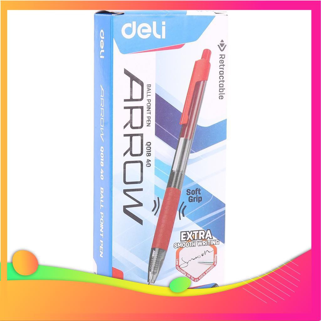 Bút bi dầu Deli - 0.5mm/0.7mm - đầu bấm, mực Xanh/Đen/Đỏ -12 cây/hộp -EQ01830 / EQ01930 HG1307 HG1307