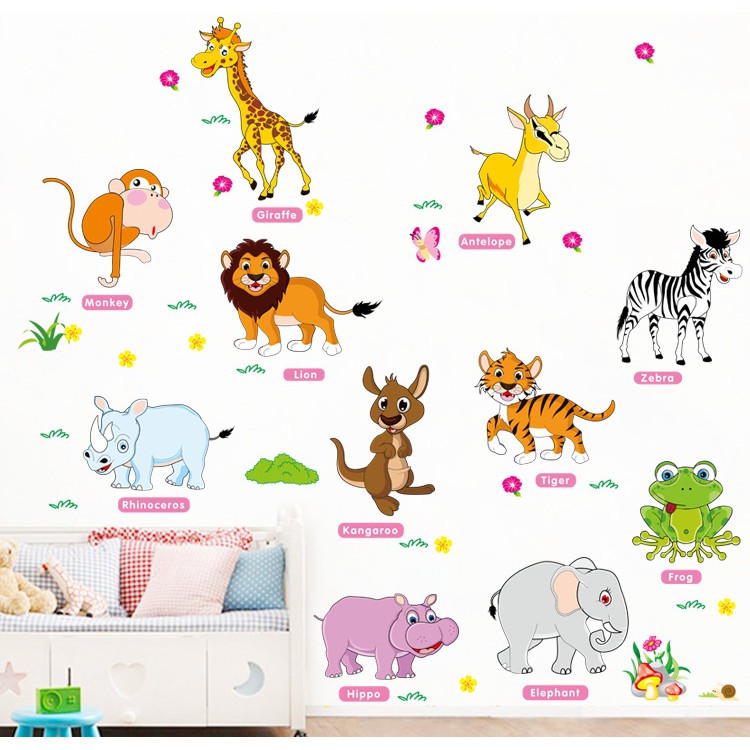decal dán tường thú tiếng anh