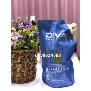 Kem Ủ Tóc Collagen Diva 500ML Siêu Phục Hồi Siêu Mềm Mượt Chính Hãng